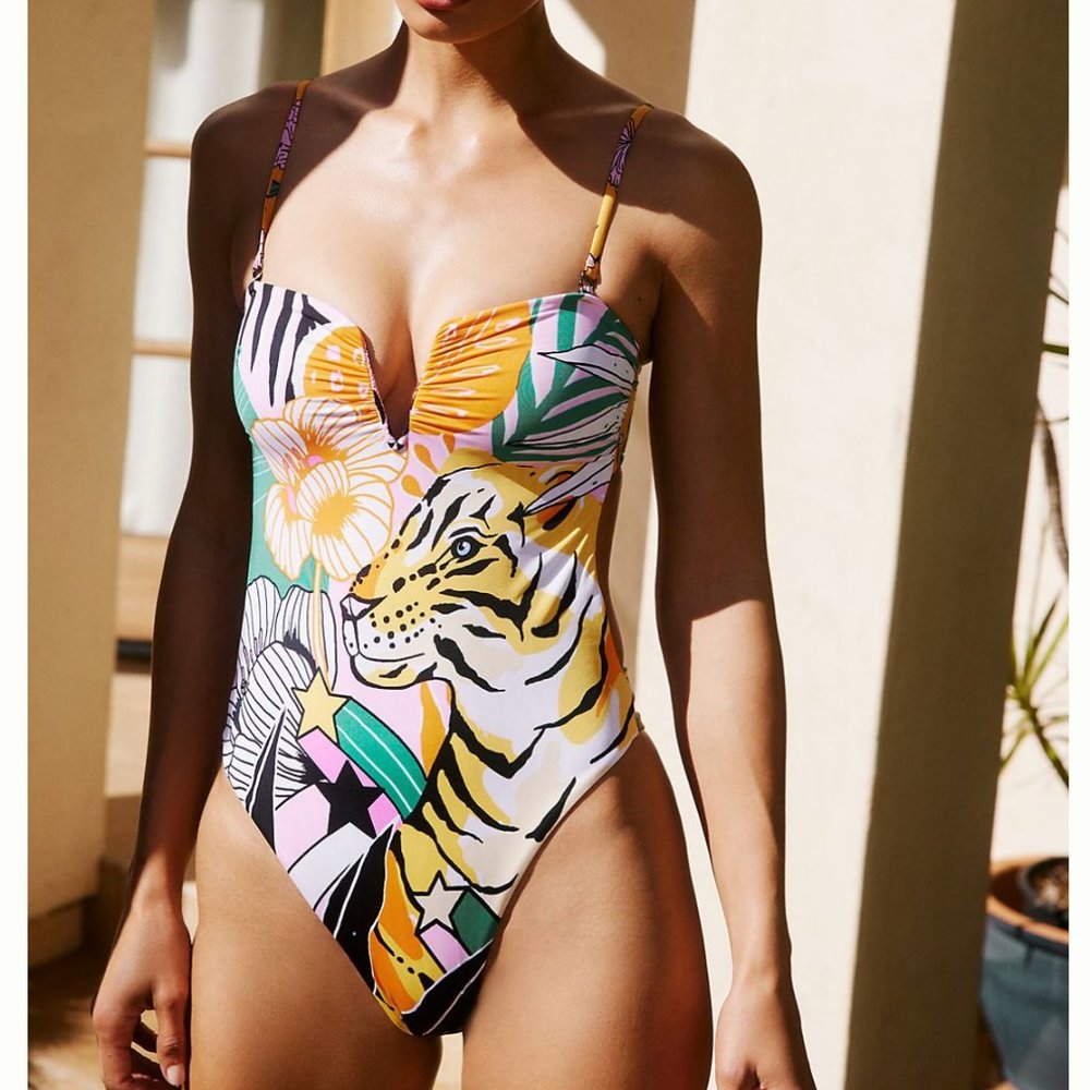 Anthropologie Maaji Jungle Soleil Reversible Tiger Swimsuit - Summer is coming!!
